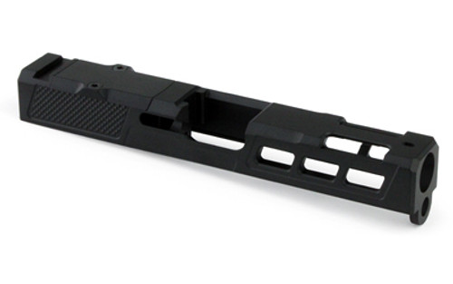 Zaffiri Precision ZPS.P Glock 19 Gen 3 Optics Ready Stripped Ported Slide - RMR Footprint, Lightening Cuts, Armor Black Cerakote, For Glock 19 Gen 3, Includes Black Anodized Optics Plate Cover and Screws