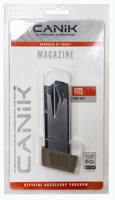 Canik USA MC9 Magazine - 9MM, 15 Round Capacity, Fits Canik MC9, Full Grip Extension, FDE