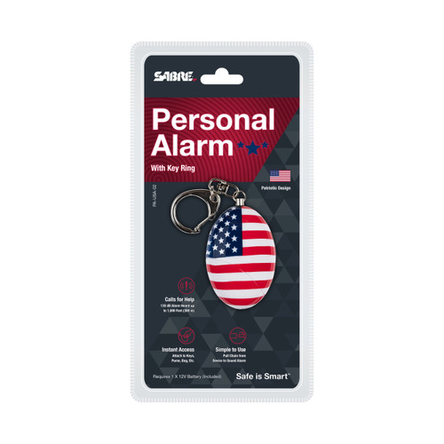 Sabre Personal Safety Alarm - Includes Snap Clip Key Ring, American Flag Sabre Personal Safety Alarm - Includes Snap Clip Key Ring, American Flag
