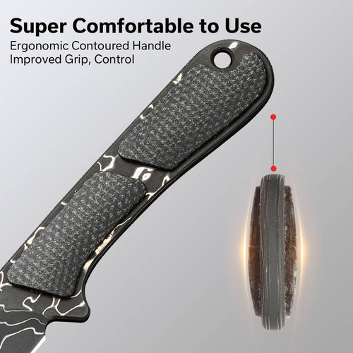 CIVIVI Knives Mini Elementum Fixed Blade Neck Knife - 2.24" Damascus Drop Point Blade, Dark Green Canvas Micarta Handles, Kydex Sheath - C23010-DS1 CIVIVI Knives Mini Elementum Fixed Blade Neck Knife - 2.24" Damascus Drop Point Blade, Dark Green Canvas Micarta Handles, Kydex Sheath - C23010-DS1