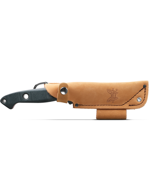 Benchmade 162 Bushcrafter Fixed Blade - 4.43" S30V Satin Blade, Green G10 Handles, Leather Sheath Benchmade 162 Bushcrafter Fixed Blade - 4.43" S30V Satin Blade, Green G10 Handles, Leather Sheath