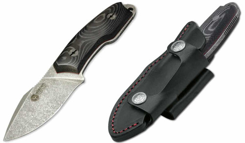 Boker Arbolito El Heroe Fixed Blade - 3" N695 Stonewash Blade, Micarta Handles - 02BA371M