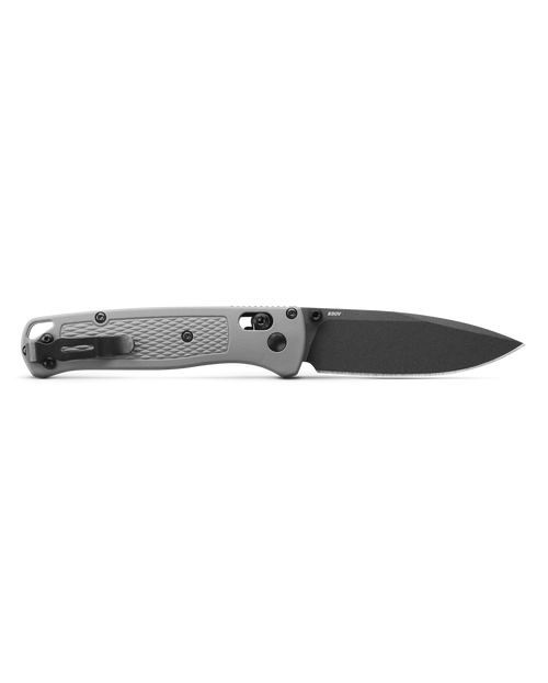Benchmade Limited Edition Bugout AXIS Folding Knife - 3.24" S30V Cobalt Black Cerakote Plain Blade, Storm Gray Grivory Handles - 535BK-08 Benchmade Limited Edition Bugout AXIS Folding Knife - 3.24" S30V Cobalt Black Cerakote Plain Blade, Storm Gray Grivory Handles - 535BK-08