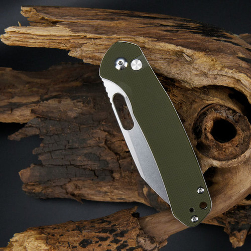 CJRB Cutlery Pyrite Folding Knife - 3.11" AR-RPM9 Stonewashed Wharncliffe Blade, OD Green G10 Handles, Button Lock - J1925A-GN CJRB Cutlery Pyrite Folding Knife - 3.11" AR-RPM9 Stonewashed Wharncliffe Blade, OD Green G10 Handles, Button Lock - J1925A-GN