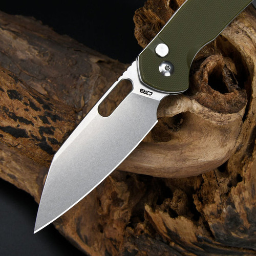 CJRB Cutlery Pyrite Folding Knife - 3.11" AR-RPM9 Stonewashed Wharncliffe Blade, OD Green G10 Handles, Button Lock - J1925A-GN CJRB Cutlery Pyrite Folding Knife - 3.11" AR-RPM9 Stonewashed Wharncliffe Blade, OD Green G10 Handles, Button Lock - J1925A-GN