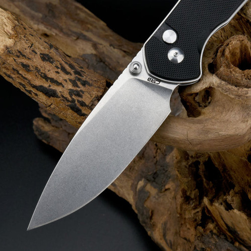 CJRB Cutlery Large Pyrite Folding Knife 3.7" AR-RPM9 Stonewashed Drop Point Blade, Black G10 Handles, Button Lock - J1925L-BK CJRB Cutlery Large Pyrite Folding Knife 3.7" AR-RPM9 Stonewashed Drop Point Blade, Black G10 Handles, Button Lock - J1925L-BK