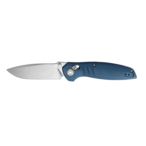 Vosteed Cutlery Corsair Folding Knife - 3.25" Nitro-V Drop Point Blade, Blue Micarta Handle, Crossbar Lock - CS29NWML