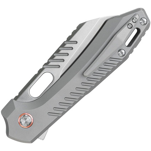 Vosteed Cutlery RSKAOS Mayhem Mayhem Folding Knife - 3.46" M390 Satin Sheepsfoot Blade, Gray Titanium Handles Vosteed Cutlery RSKAOS Mayhem Mayhem Folding Knife - 3.46" M390 Satin Sheepsfoot Blade, Gray Titanium Handles