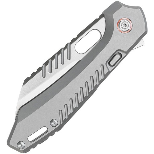 Vosteed Cutlery RSKAOS Mayhem Mayhem Folding Knife - 3.46" M390 Satin Sheepsfoot Blade, Gray Titanium Handles Vosteed Cutlery RSKAOS Mayhem Mayhem Folding Knife - 3.46" M390 Satin Sheepsfoot Blade, Gray Titanium Handles