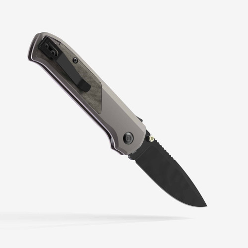 Flytanium Arcade Shark Folding Knife - 3.2" S35VN Black Drop Point Blade, Gunmetal Gray Aluminum Handles, Micarta Inlay, Demko Shark Lock Flytanium Arcade Shark Folding Knife - 3.2" S35VN Black Drop Point Blade, Gunmetal Gray Aluminum Handles, Micarta Inlay, Demko Shark Lock