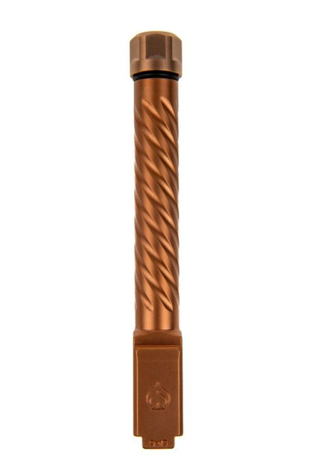 Ballistic Advantage Premium Series Glock 17 9MM 5" Threaded Barrel - 1/2x28, Spiral Fluting, For Glock 17 Gen 5, Copper PVD Finish Ballistic Advantage Premium Series Glock 17 9MM 5" Threaded Barrel - 1/2x28, Spiral Fluting, For Glock 17 Gen 5, Copper PVD Finish
