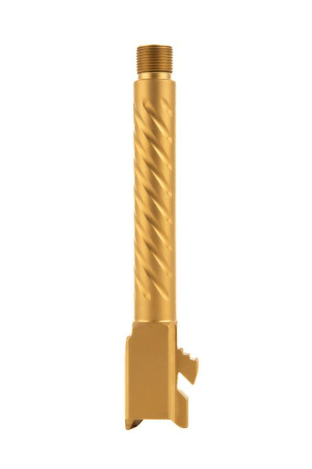 Ballistic Advantage Premium Series Glock 17 9MM 5" Threaded Barrel - 1/2x28, Spiral Fluting, For Glock 17 Gen 5, Gold PVD Finish Ballistic Advantage Premium Series Glock 17 9MM 5" Threaded Barrel - 1/2x28, Spiral Fluting, For Glock 17 Gen 5, Gold PVD Finish