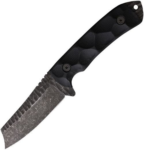 Stroup Knives Desert Fox Fixed Blade - 3.75″ 1095HC Clipped Blade, Black G10 Handle, Kydex Sheath