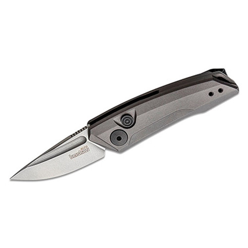 Kershaw Launch 9 AUTO Folding Knife - 1.8" Working Finish CPM-154 Drop Point Blade, Gray Anodized Aluminum Handles