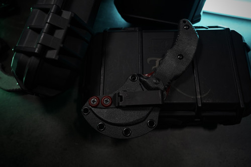 Bastinelli Creations Primal Karambit Fixed Blade Knife - 2.48" N690 Black PVD Hawkbill Blade, Black Canvas Micarta Handles, IWB Kydex Sheath - BC-40 PVD Bastinelli Creations Primal Karambit Fixed Blade Knife - 2.48" N690 Black PVD Hawkbill Blade, Black Canvas Micarta Handles, IWB Kydex Sheath - BC-40 PVD