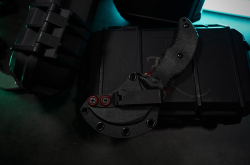 Bastinelli Creations Primal Karambit Fixed Blade Knife - 2.48" N690 Black PVD Hawkbill Blade, Black Canvas Micarta Handles, IWB Kydex Sheath - BC-40 PVD Bastinelli Creations Primal Karambit Fixed Blade Knife - 2.48" N690 Black PVD Hawkbill Blade, Black Canvas Micarta Handles, IWB Kydex Sheath - BC-40 PVD