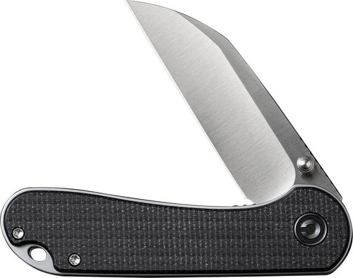 CIVIVI Knives Elementum Liner Lock Flipper Knife - 2.97" Nitro-V Satin Wharncliffe Blade, Black Canvas Micarta Handles - C18062AF-3 CIVIVI Knives Elementum Liner Lock Flipper Knife - 2.97" Nitro-V Satin Wharncliffe Blade, Black Canvas Micarta Handles - C18062AF-3