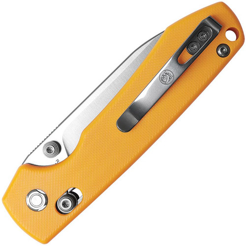Vosteed Cutlery Raccoon Folding Knife - 3.25" 14C28N Satin Drop Point Blade, Yellow G10 Handles Vosteed Cutlery Raccoon Folding Knife - 3.25" 14C28N Satin Drop Point Blade, Yellow G10 Handles