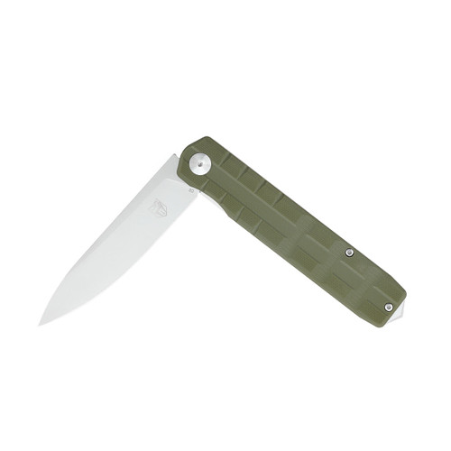 CobraTec Knives Kuzio Flipper Folding Knife - 3.75" D2 Drop Point Blade, OD Green G10 Handles CobraTec Knives Kuzio Flipper Folding Knife - 3.75" D2 Drop Point Blade, OD Green G10 Handles