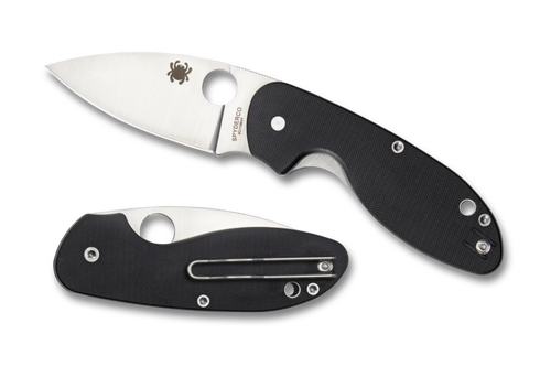 Spyderco Efficient Folding Knife - 3" Satin Plain Blade, Black G10 Handles - C216GP