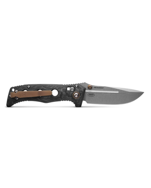 Benchmade 273-03 Mini Adamas Folding Knife - 3.25" CPM-MagnaCut Satin Plain Blade, Marbled Carbon Fiber Handles, AXIS/Crossbar Lock Benchmade 273-03 Mini Adamas Folding Knife - 3.25" CPM-MagnaCut Satin Plain Blade, Marbled Carbon Fiber Handles, AXIS/Crossbar Lock