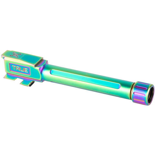 True Precision Glock 48 9mm Threaded Barrel - 9MM, Includes Thread Protector, Spectrum Rainbow PVD True Precision Glock 48 9mm Threaded Barrel - 9MM, Includes Thread Protector, Spectrum Rainbow PVD