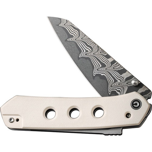 Civivi Snecx Vision FG Superlock Folding Knife - 3.54" Damascus Reverse Tanto Blade, Ivory G10 Handles - C22036-DS1 Civivi Snecx Vision FG Superlock Folding Knife - 3.54" Damascus Reverse Tanto Blade, Ivory G10 Handles - C22036-DS1