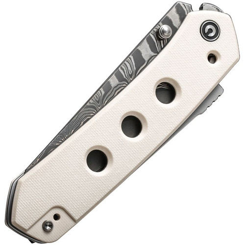 Civivi Snecx Vision FG Superlock Folding Knife - 3.54" Damascus Reverse Tanto Blade, Ivory G10 Handles - C22036-DS1 Civivi Snecx Vision FG Superlock Folding Knife - 3.54" Damascus Reverse Tanto Blade, Ivory G10 Handles - C22036-DS1