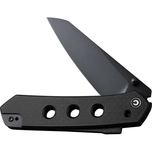 Civivi Snecx Vision FG Superlock Folding Knife - 3.54" Nitro-V Black Reverse Tanto Blade, Black G10 Handles - C22036-1