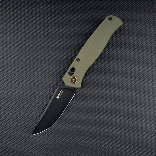 SRM Knives 255L-GP Ambi Lock Folding Knife - 3.2" 10Cr15CoMoV Steel Black Blade, Green G10 Handle - 255L-GP SRM Knives 255L-GP Ambi Lock Folding Knife - 3.2" 10Cr15CoMoV Steel Black Blade, Green G10 Handle - 255L-GP