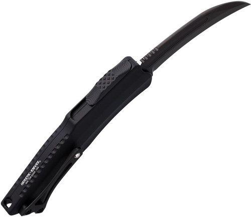 Heretic Knives Roc OTF Auto Knife - 3.2" CPM-MagnaCut Hawkbill Black DLC Blade, Black Aluminum Handles Heretic Knives Roc OTF Auto Knife - 3.2" CPM-MagnaCut Hawkbill Black DLC Blade, Black Aluminum Handles