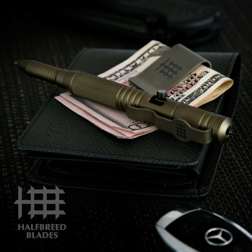 Halfbreed Blades TBP-01 Multifunctional Tactical Bolt Pen - OD Green Halfbreed Blades TBP-01 Multifunctional Tactical Bolt Pen - OD Green