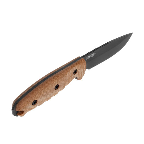 Cold Steel Republic Field Survival Knife Fixed Blade - 5" CPM-S35VN Drop Point Blade, Natural Linen Micarta Handles, Leather Sheath - CS-FX-50FLD