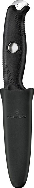 Victorinox Swiss Army Venture Collection Pro Fixed Blade Knife - 4.13" 14C28N Satin Drop Point Blade, Black Polymer Handles, Plastic Sheath - 3.0903.3F Victorinox Swiss Army Venture Collection Pro Fixed Blade Knife - 4.13" 14C28N Satin Drop Point Blade, Black Polymer Handles, Plastic Sheath - 3.0903.3F