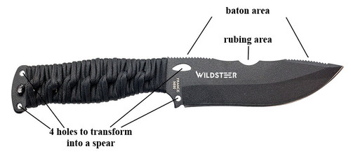 WildSteer ADVENTURER Survival Fixed Blade Knife - 4.6" N690Co Drop Point Blade, Black Paracord Handles, Black Polymer Sheath WildSteer ADVENTURER Survival Fixed Blade Knife - 4.6" N690Co Drop Point Blade, Black Paracord Handles, Black Polymer Sheath
