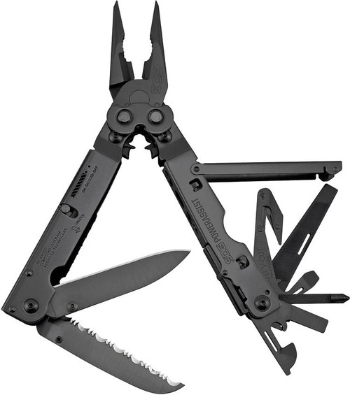 SOG PowerAssist Multi-Tool with Assisted Blades, Black, Nylon Sheath - S66N-CP