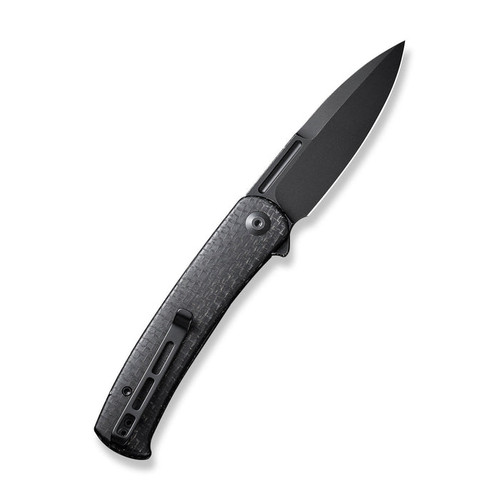 CIVIVI Knives Caetus Liner Lock Flipper Knife - 3.48" 14C28N Black Stonewashed Spear Point Blade, Black Burlap Micarta Handles - C21025C-2 CIVIVI Knives Caetus Liner Lock Flipper Knife - 3.48" 14C28N Black Stonewashed Spear Point Blade, Black Burlap Micarta Handles - C21025C-2