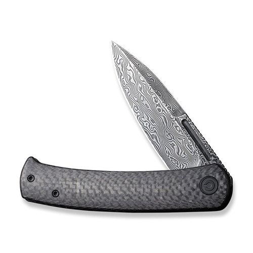 CIVIVI Knives Caetus Liner Lock Flipper Knife - 3.48" Damascus Spear Point Blade, Twill Carbon Fiber Handles - C21025C-DS1 CIVIVI Knives Caetus Liner Lock Flipper Knife - 3.48" Damascus Spear Point Blade, Twill Carbon Fiber Handles - C21025C-DS1