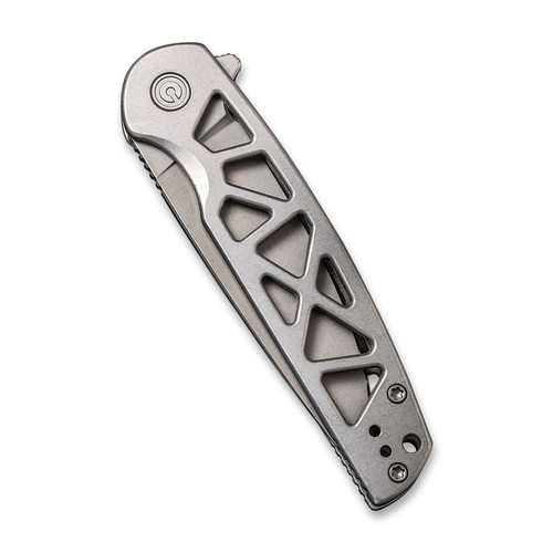 CIVIVI Knives Perf Flipper Knife - 3.12" Nitro-V Stonewashed Drop Point Blade and Skeletonized Stainless Steel Handles, Frame Lock - C20006-A CIVIVI Knives Perf Flipper Knife - 3.12" Nitro-V Stonewashed Drop Point Blade and Skeletonized Stainless Steel Handles, Frame Lock - C20006-A
