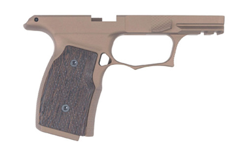 Sharps Bros P365 Series Grip Module - Fits Sig P365/XL/X/X Macro with No Manual Safety, Flat Dark Earth Finish, Includes Wenge Wood Grip Panels