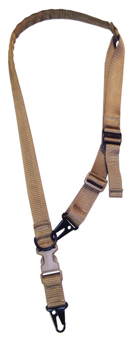 Tacshield T6030CY Warrior 2-in-1 Sling made of Coyote Webbing with HK Snap Hook & Padded Fast Adjust Design for Rifle/Shotgun