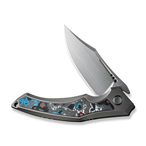We Knife Company Limited Edition Orpheus Frame Lock Flipper Knife - 3.48" CPM-20CV Hand Rubbed Satin Clip Point Blade, Titanium Handles with Nebula FatCarbon Inlays - WE23009-4 We Knife Company Limited Edition Orpheus Frame Lock Flipper Knife - 3.48" CPM-20CV Hand Rubbed Satin Clip Point Blade, Titanium Handles with Nebula FatCarbon Inlays - WE23009-4
