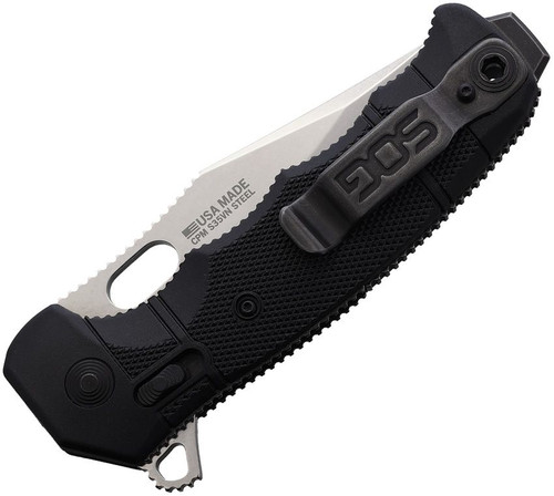 SOG SEAL XR Flipper Knife - 3.9" Satin S35VN Clip Point Blade, XR Lock, Black GRN Handles - 12-21-11-57 SOG SEAL XR Flipper Knife - 3.9" Satin S35VN Clip Point Blade, XR Lock, Black GRN Handles - 12-21-11-57