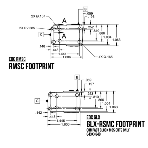 C&H Precision EDC RMSc Footprint Reflex Sight - 3 MOA Red Dot, CNC Machined One Piece Aluminum Housing, 50,000 Hour Battery Life, Black C&H Precision EDC RMSc Footprint Reflex Sight - 3 MOA Red Dot, CNC Machined One Piece Aluminum Housing, 50,000 Hour Battery Life, Black