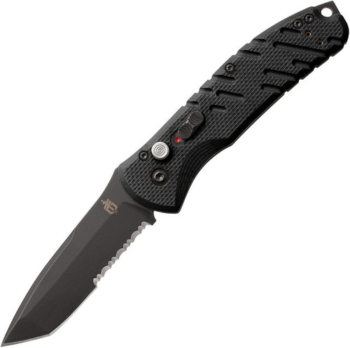 Gerber Propel Downrange AUTO Folding Knife - 3.5" Black Tanto Combo Blade, G10 Handles - 30-000842