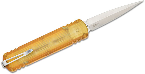 D Rocket Designs Mid-Tech Zulu Spear OTF AUTO Knife - 2.875" M390 Satin Double Edge Dagger Blade, Ultem Handles