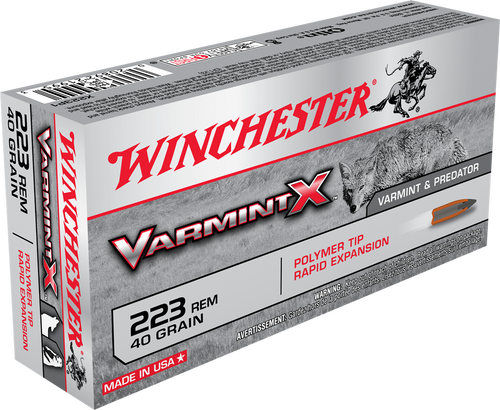 Winchester Ammo Varmint X 223 Rem 40 gr Polymer Tip Rapid Expansion - 20 Rounds per box