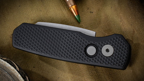 ProTech R5405 Runt 5 AUTO Folding Knife - 1.94" CPM-MagnaCut Stonewashed Reverse Tanto Blade, Textured Black Aluminum Handles ProTech R5405 Runt 5 AUTO Folding Knife - 1.94" CPM-MagnaCut Stonewashed Reverse Tanto Blade, Textured Black Aluminum Handles