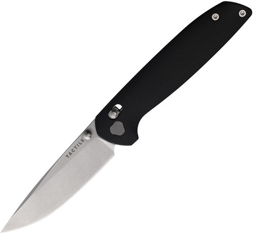Tactile Knife Co. Maverick Folding Knife - 3.5" MagnaCut Drop Point Blade, Machined Black Richlite Micarta Handles, AXIS/Crossbar Lock