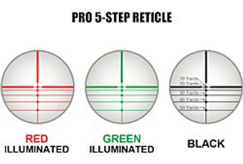 UTG CROSSBOW SCOPE 4X32 1" PRO 5-STEP RGB RETICLE QD RINGS